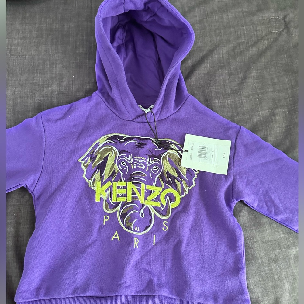 Kenzo Kids Logo Embroidered Long-Sleeved Hoodie